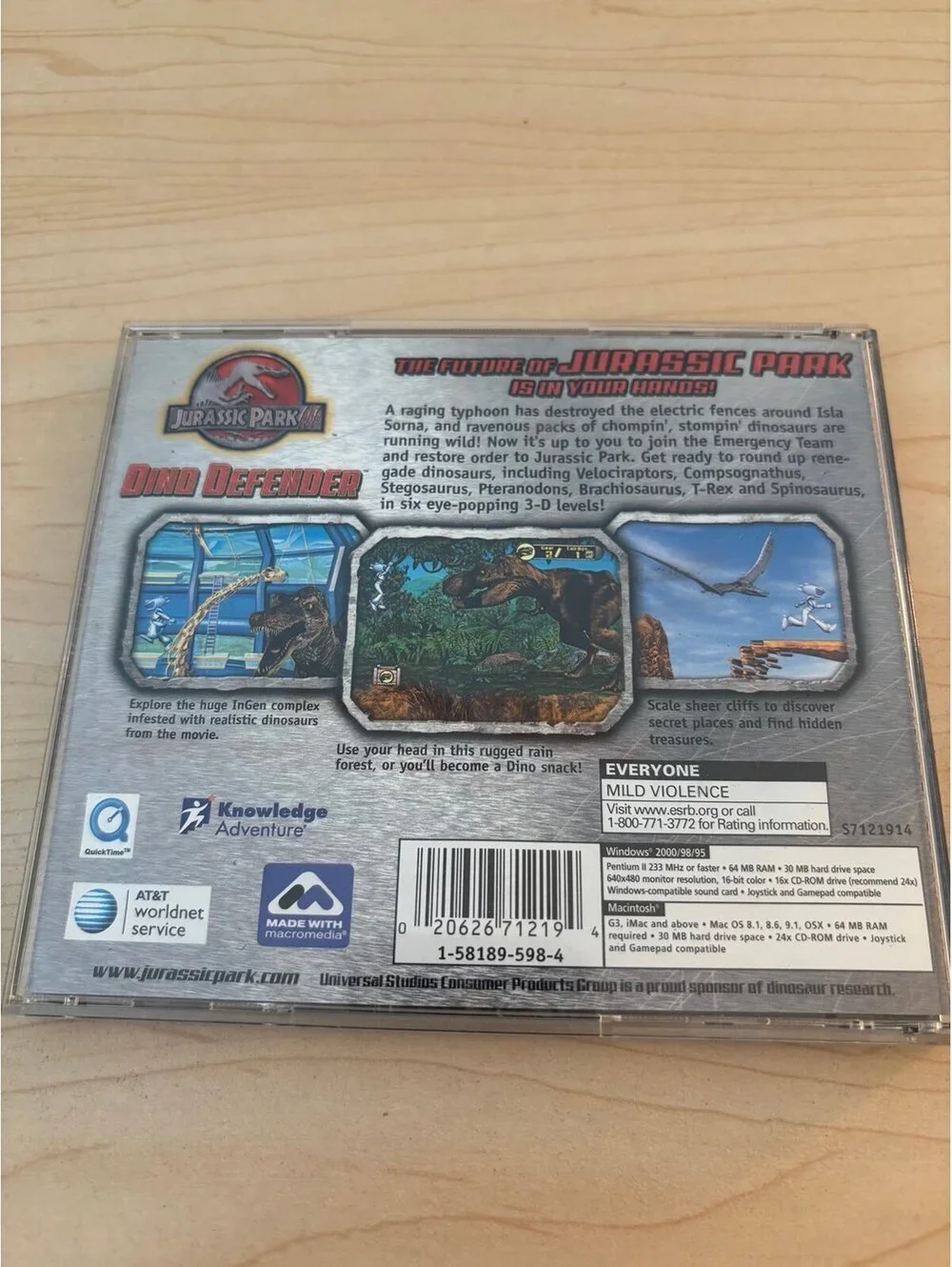 Jurassic Park III: Dino Defender (Windows/Mac, Knowledge Adventure, E, Manual)